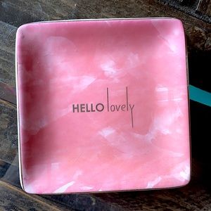 Pink “Hello Lovely” vanity/jewelry tray